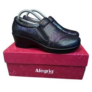 NEW Alegria Eryn Soirée Clogs Womens 40/9.5 Multicolor Iridescent Comfort Shoes